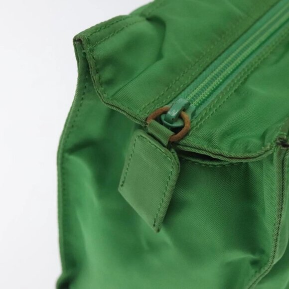 PRADA Hand Bag Nylon Green Gold - Picture 10 of 16
